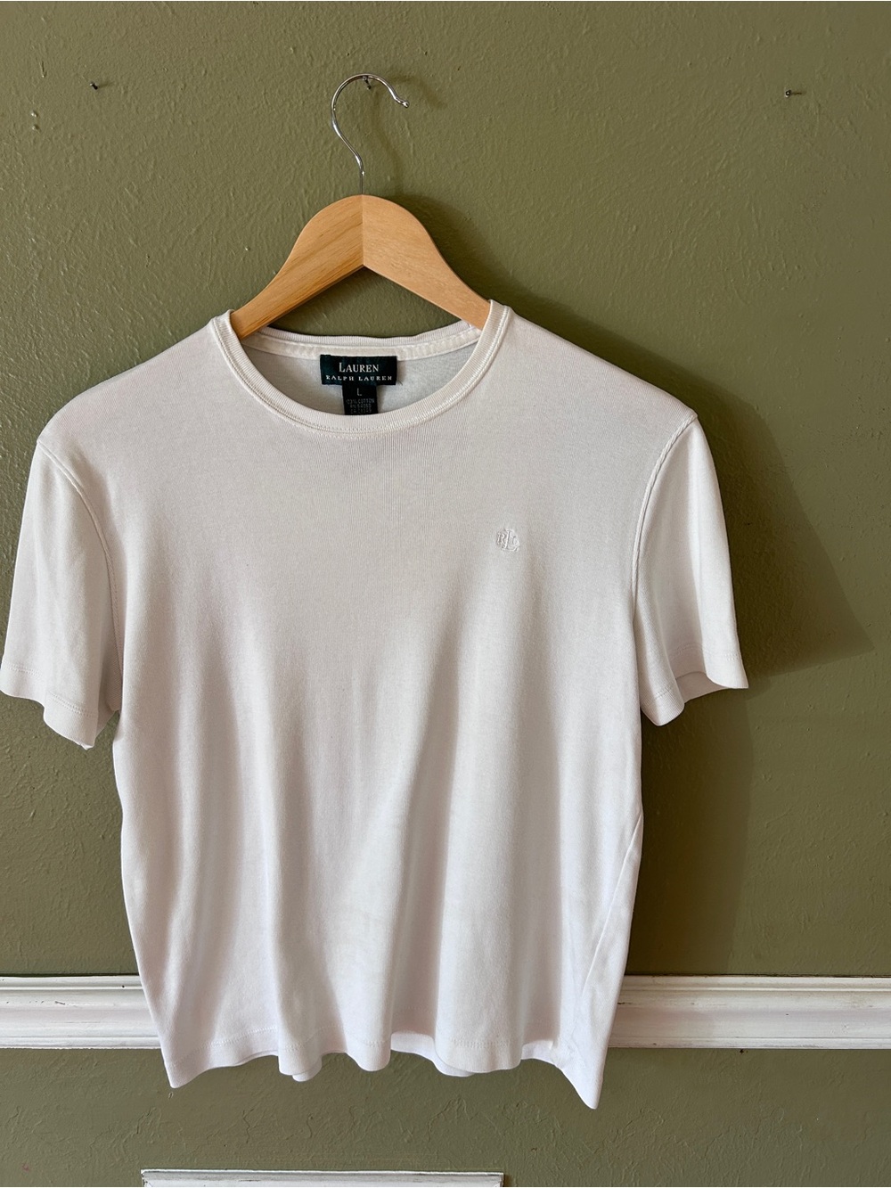 Vintage 90s Ralph Lauren White Short-Sleeve Minimalist Quiet Luxury Baby Tee